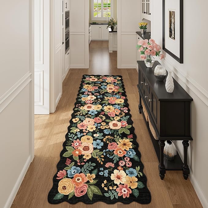DUKINO 2x10 Runner Rug for Hallway, Washable Kitchen Rug Non Slip, Low Pile by DUKINO