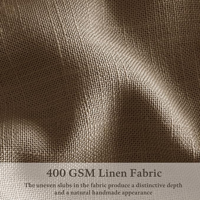 90 Inch Pinch Pleated Dark Brown Memory Shape Linen Semi Sheer Curtains 50W | - Image 5