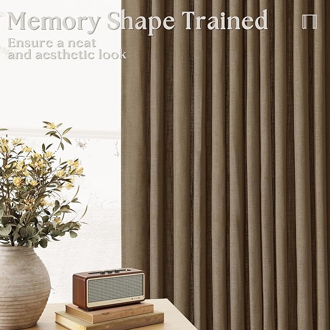 Extra Wide 90 Inch Long Pleated Curtains 70 Inch Wide Dutch Cocoa | Pinch Pleat - Image 2