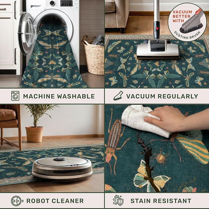 Insect Boho 7X9 Washable Living Room Rug - Image 4