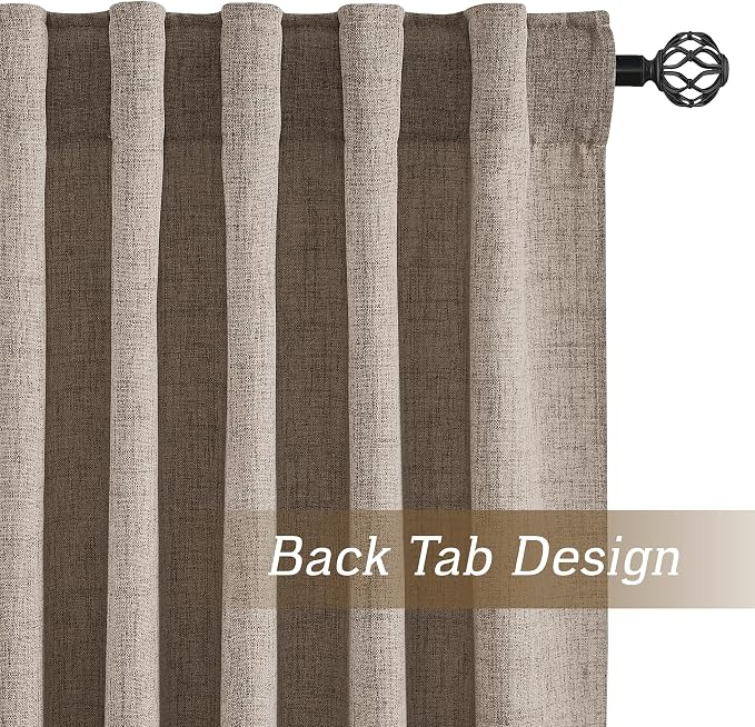 RYB HOME Linen Semi Sheer Curtains - Image 3