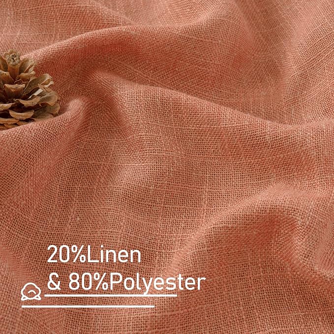 Natural Linen Semi Sheer Curtains 48 Inch - Image 3