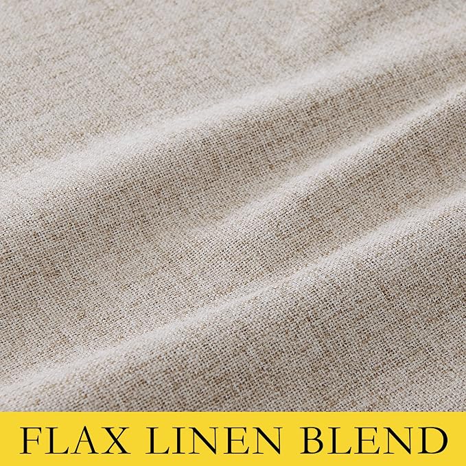 NICETOWN Oatmeal Vintage Open Linen Weave Flax Thermal Curtains, 100% Blackout - Image 6