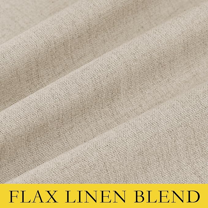 NICETOWN Cream 100% Blackout Linen Curtains 45 inch Long Burg - Image 8