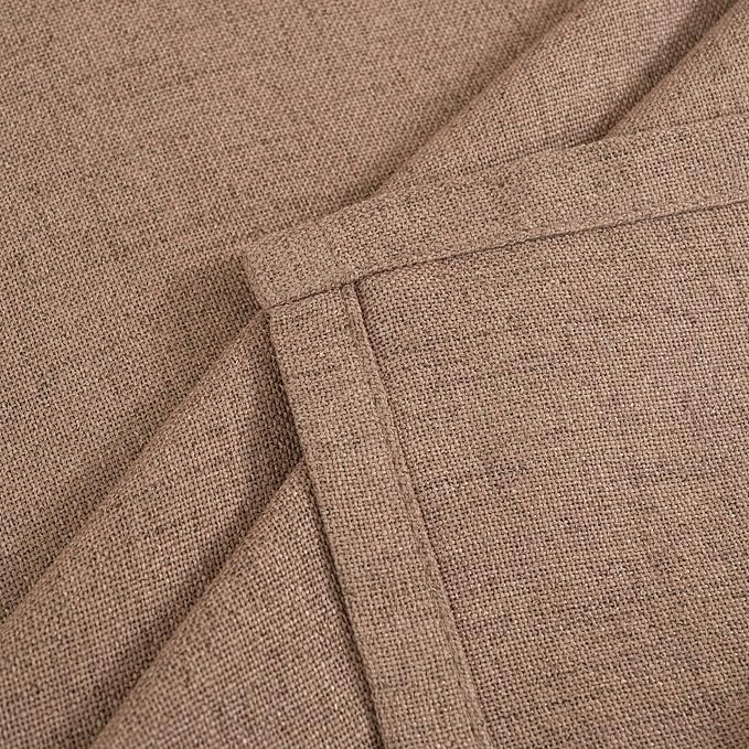 YoungsTex Mocha Brown Linen Semi Sheer Curtains 78 Inch Length 2 Panels | Light - Image 7