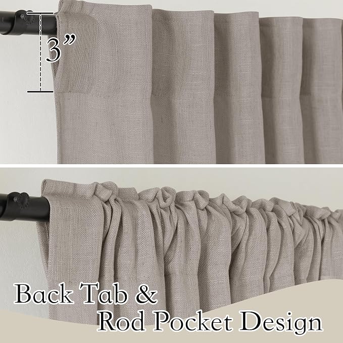 RYB HOME Linen Semi Sheer Curtains - Image 2