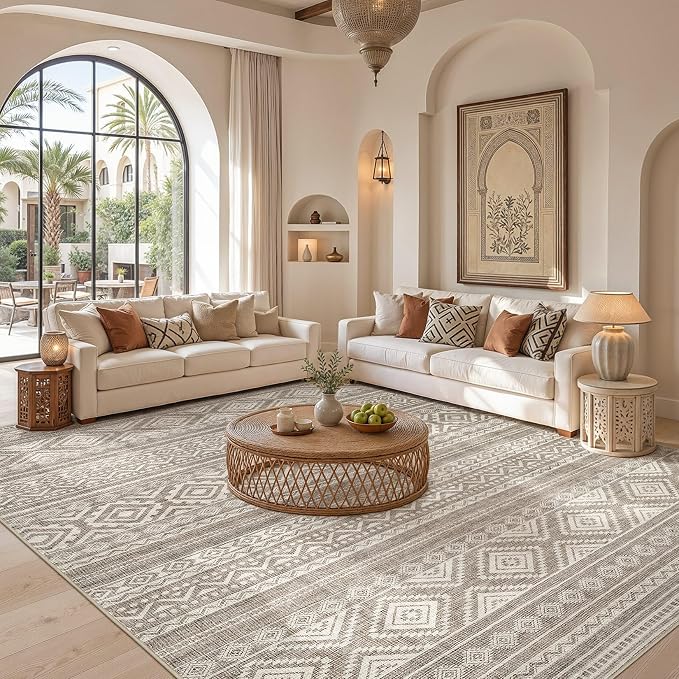 cotiled Boho 5x7 Area Rugs for Living Room: Soft Moroccan Washable Rug | Solve - Image 5