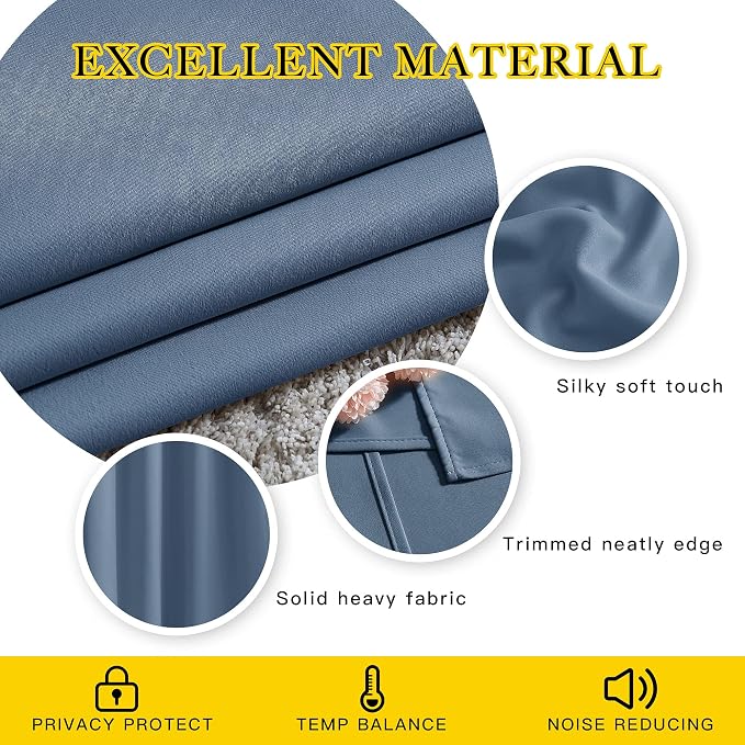 NICETOWN Light Blocking Curtains and Drapes Extra Long 120" - Image 3