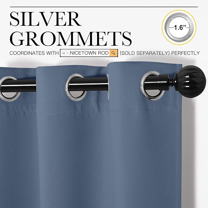 NICETOWN Living Room Blackout Curtains 90 inches Long, Thermal Insulated Noise - Image 3