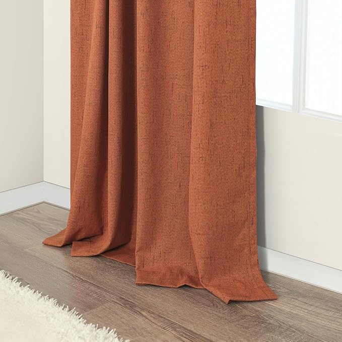 Terracotta Black Out Curtains 72 Inch Long Western Blackout Window Curtain & - Image 8