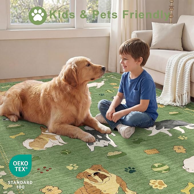DUKINO 2.6x8 Kitchen Runner Rug, Washable Non Slip Dog Rug, Stain Resistant - Image 4