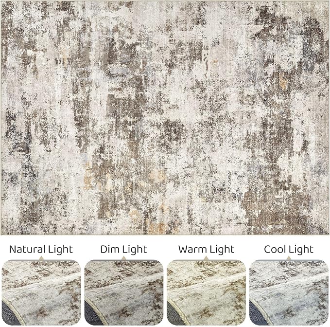LOONGRUG 10x14 Area Rugs Washable Large Neutral Modern Living Room Rug | - Image 9