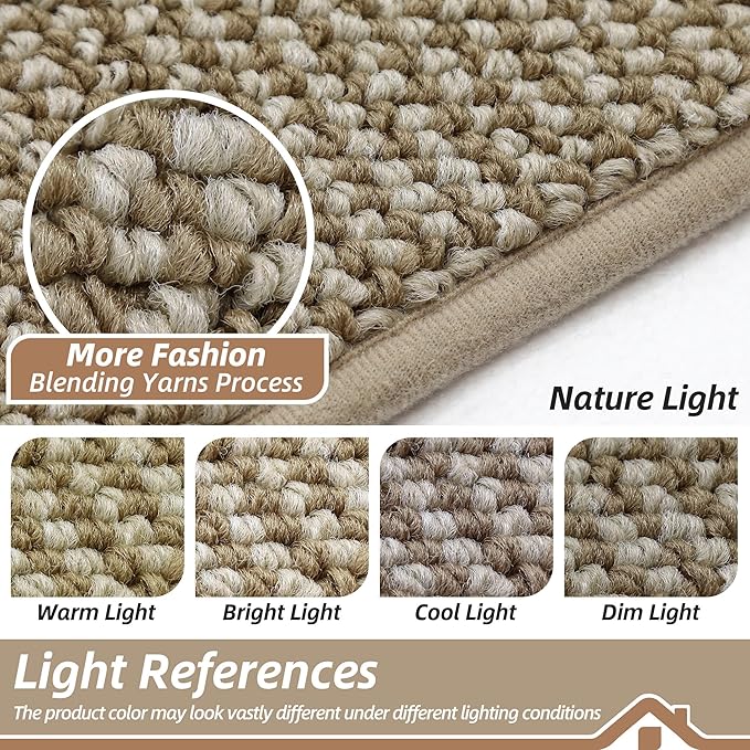 BEQHAUSE Dirt Trapper Door Mat 17" x 30", Non-Slip Doormats, Light Beige | - Image 5