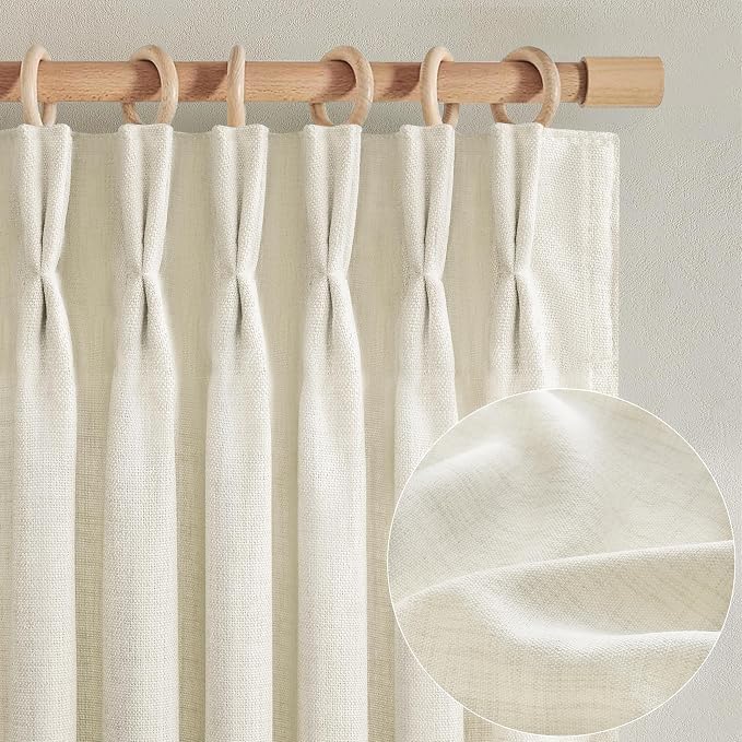Extra Long 144 Inch Light Filtering Pinch Pleated Curtains - Image 2