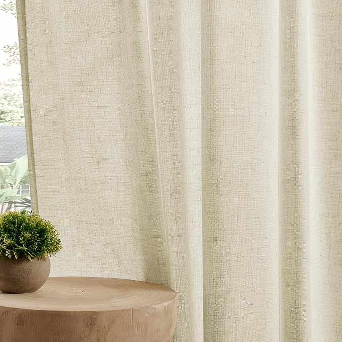 Joydeco Linen Curtains 72 Inch Length 2 Panel Sets, Light Filtering Curtains - Image 6