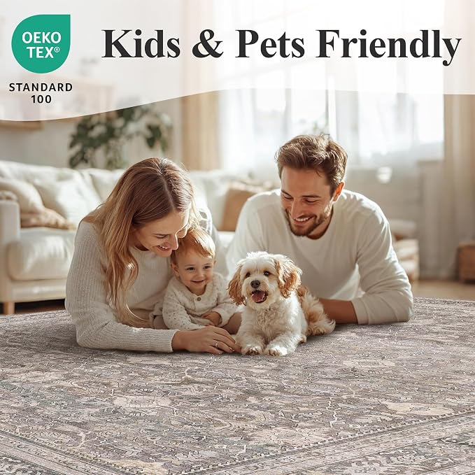 Schweek 2x3 Rug for Entryway Washable Non Slip Kitchen Rugs Taupe Door Mat | - Image 8