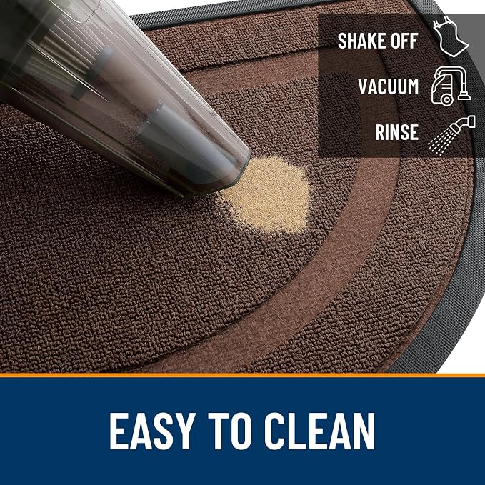 OLANLY Half Circle Front Door Mat Outside 35x23 All-Season Rubber Doormat | - Image 5