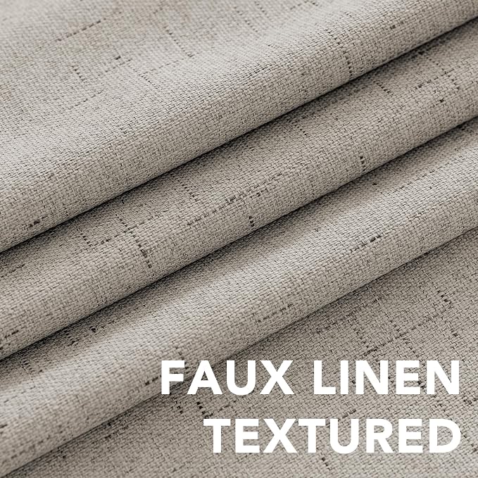 H.VERSAILTEX Linen Blackout Curtains 63 Inches Long 100% Absolutely Blackout - Image 4
