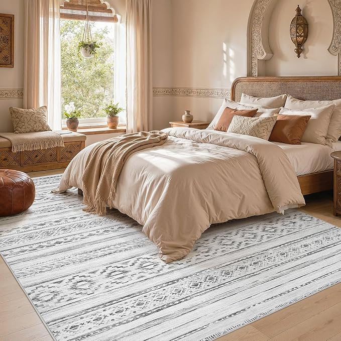 cotiled 6x9 Area Rugs for Living Room: Boho Washable Rug for Dining Room | - Image 6