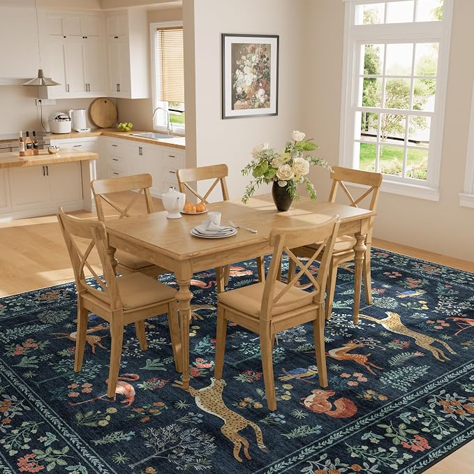 DUKINO 5x7 Area Rugs, Washable Animal Rug Living Room Non Slip, Soft Indoor - Image 6
