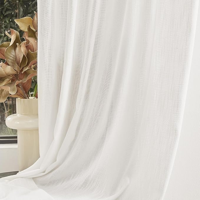 MYSKY HOME Extra Long Curtains for Living Room, Soft Cotton Fabric Boho Window - Image 7