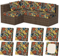 8Pcs Outdoor Cushion Covers, Stretch Patio Furniture Couch Chair Slipcovers | by VORSHAPE