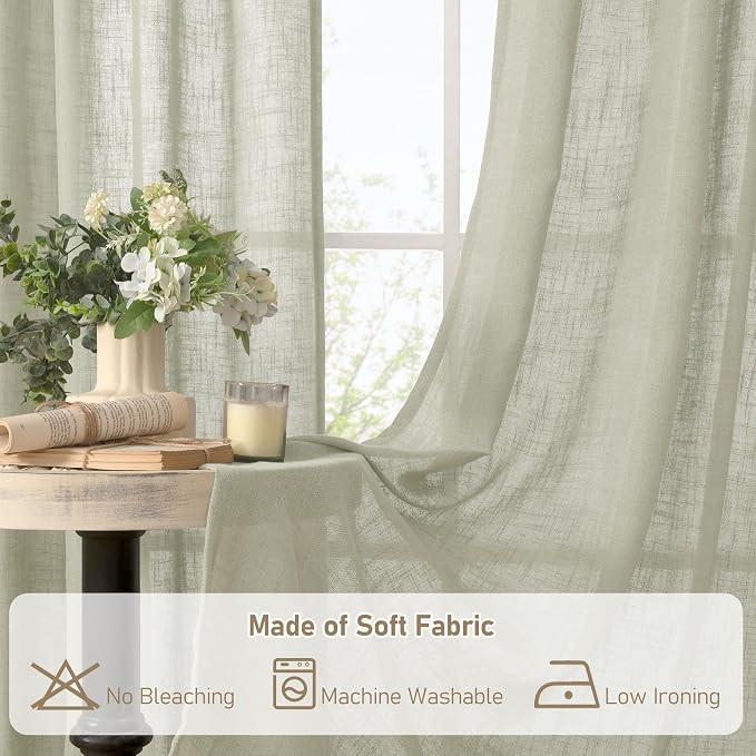 Short Linen Curtains 54 Inch Length - Image 9