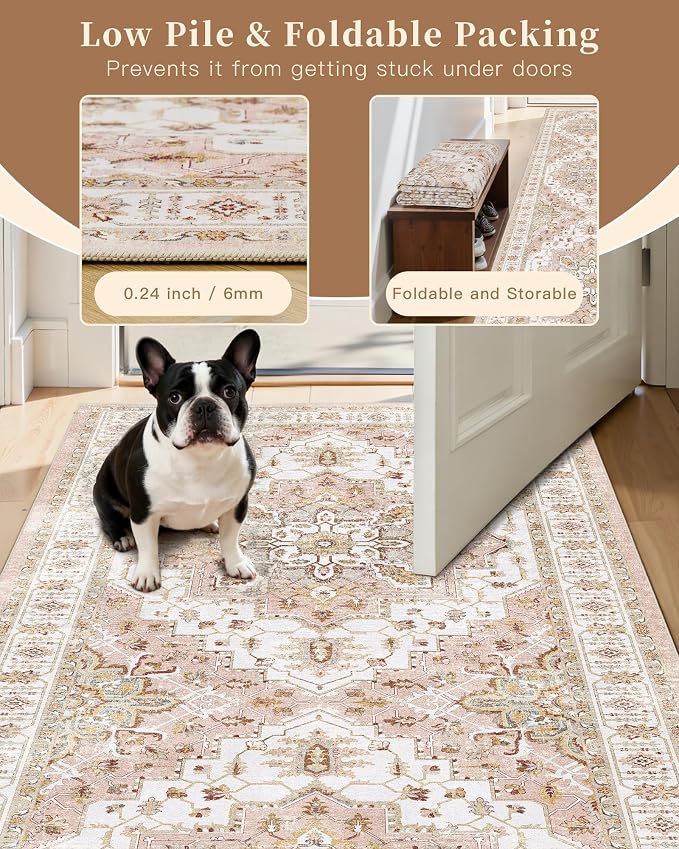 Madane Washable Area Rug 2x3 Small Entryway Rugs Non-Slip, Low Pile Floor Carpet - Image 6