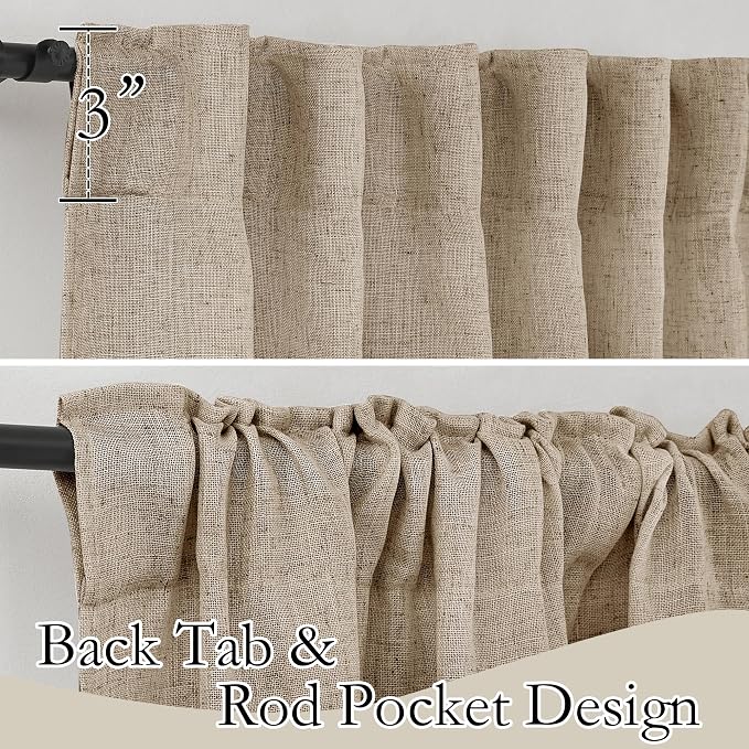 RYB HOME Short Linen Sheer Curtains - Image 6