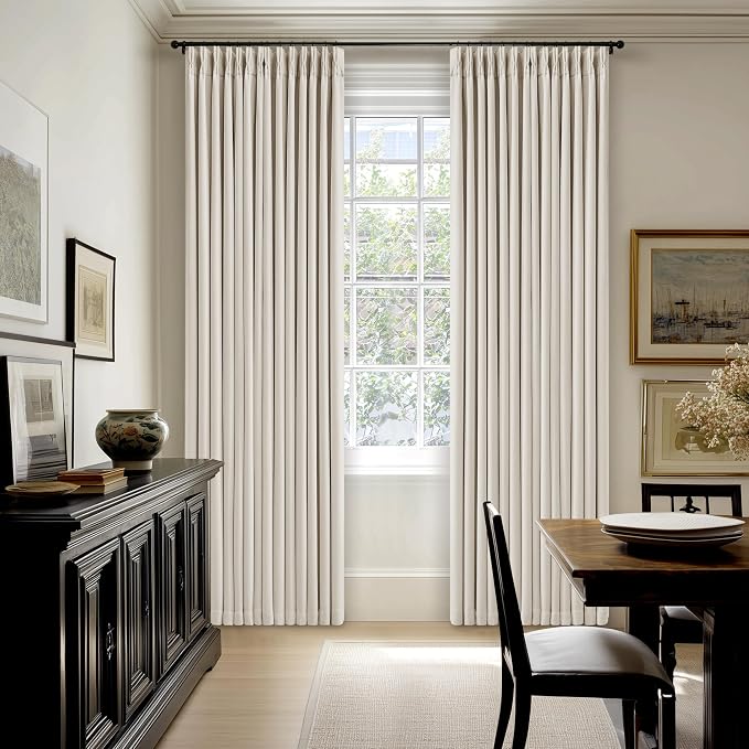Natural Pinch Pleat Extra Long 120 Inch Blackout Curtains - Image 9