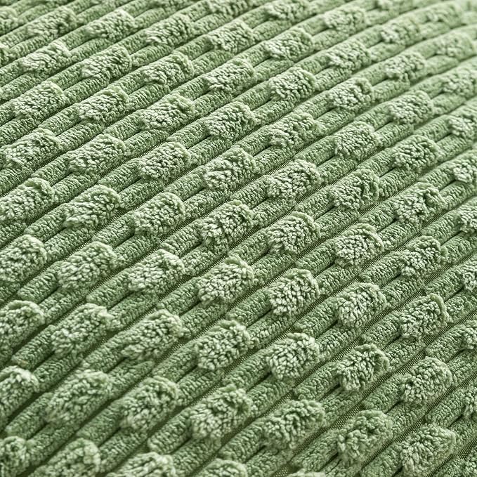 Set of 4 Sage Green Decorative Throw Pillow Covers 24x24 Inch Corduroy Pillow - Image 6