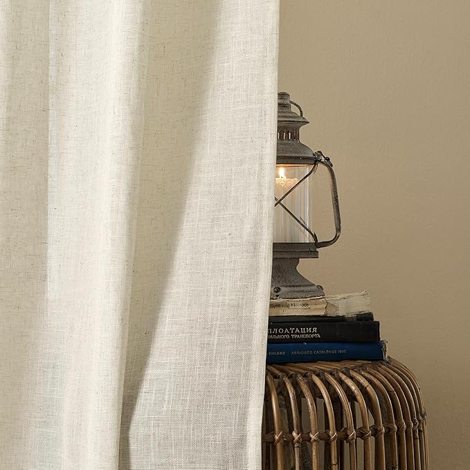 Joydeco Linen Curtains 72 Inch Length 2 Panel Sets, Light Filtering Curtains - Image 6