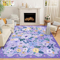 DUKINO 8x10 Area Rugs, Floral Washable Living Room Rug Non Slip, Stain Resistant by DUKINO