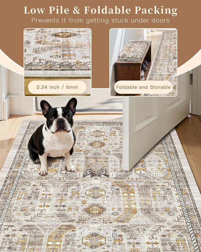 Madane Hallway Runner Rug 3x10 Washable Kitchen Runners 10ft, Low-Pile - Image 7