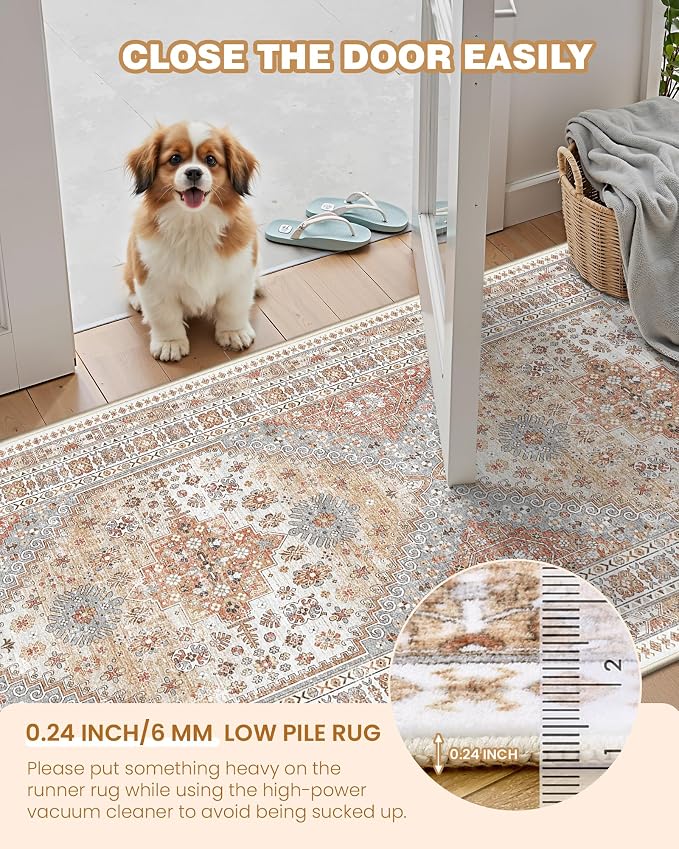 4x6 Area Rugs for Living Room Non Slip Rugs for Bedroom, Low Pile Soft Washable - Image 6