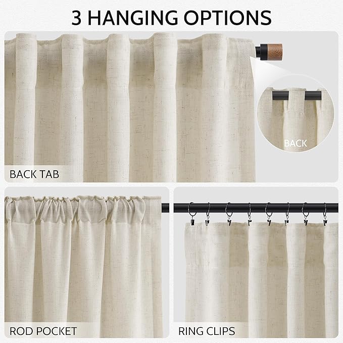 Vanilla Linen Curtains 84 Inches Long - Image 2