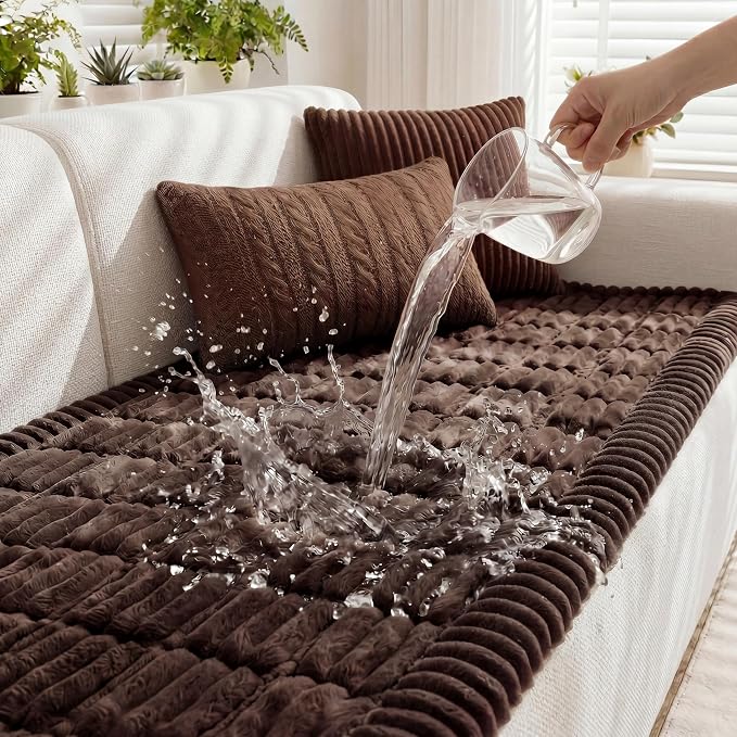 Fixwal Waterproof Flannel Dog Couch Cover, 27.6" x 47", Dark Brown | Integrated by Fixwal
