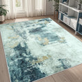 5x8 Area Rugs for Living Room Washable Bedroom Dining Room Teal Grey Gold | by Aelenmu