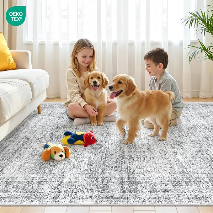 6x9 Area Rugs for Living Room, Large Washable Rug, Dining Room, Low Pile - Image 9