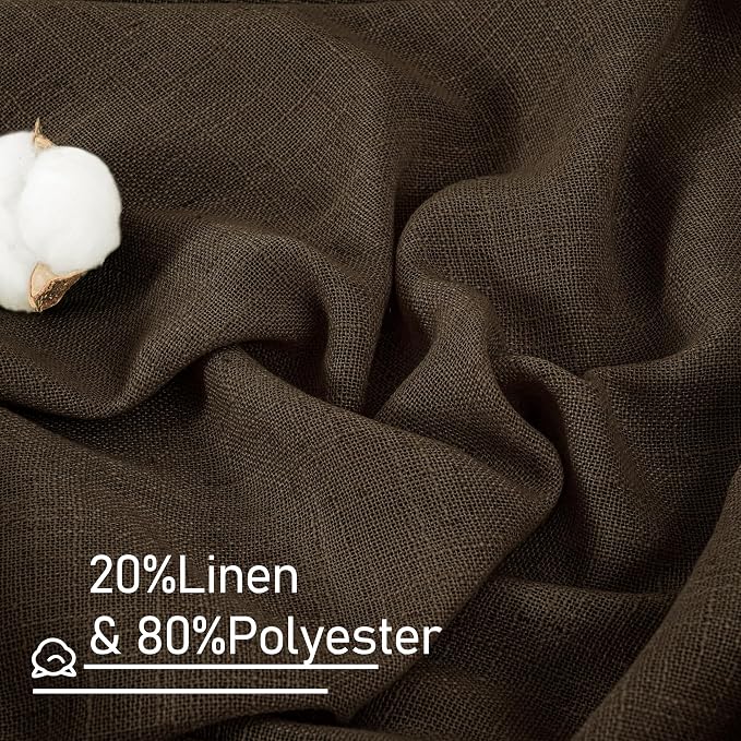 Linen Curtains 90 Inch for Living Room, Semi Sheer 2 Panels | Soft Thick - Image 2