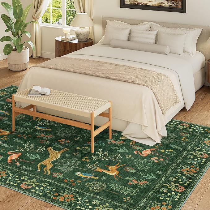 DUKINO 8x10 Area Rugs, Washable Soft Animal Bedroom Rug Non Slip, Low Pile - Image 4