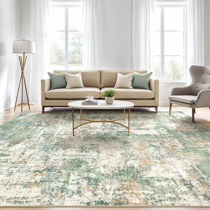 LOONGRUG 9x12 Area Rug Washable Large Neutral Modern Living Room Rugs | - Image 5