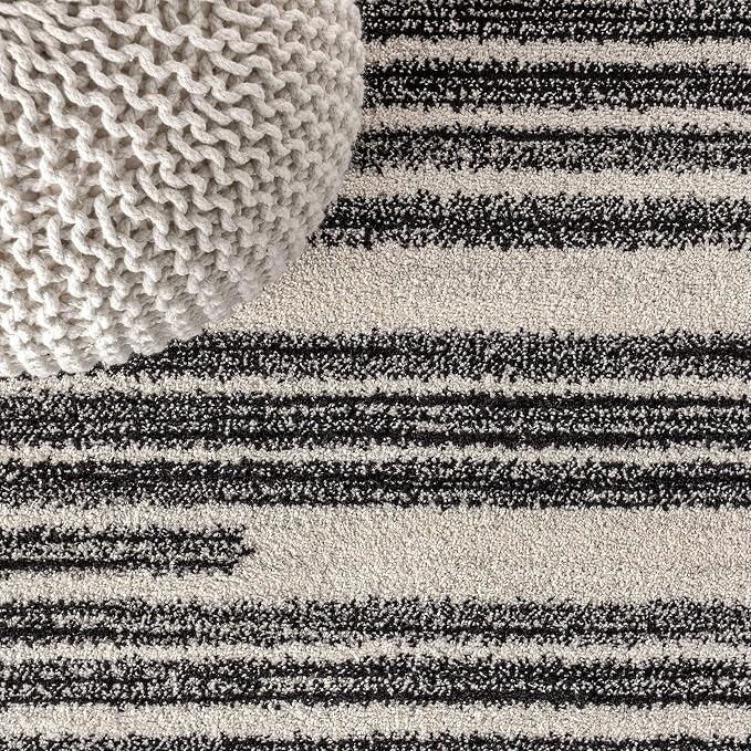 JONATHAN Y Khalil Modern Berber Stripe Cream/Black Runner Rug, Contemporary - Image 3