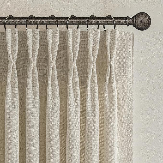 Extra Long 112 Inch Natural Linen Floor to Ceiling Curtains - Image 2