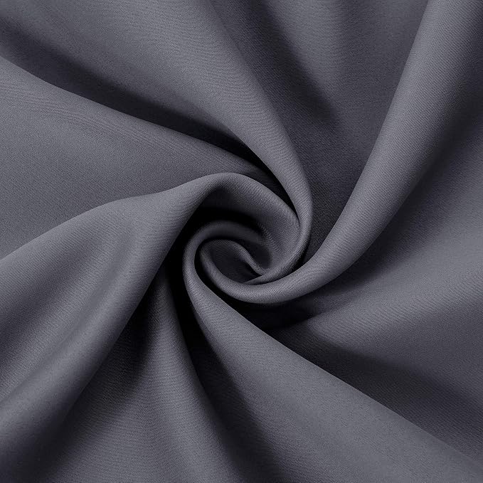 Grey Blackout Curtains/52 x 45 Inch/Set of 2 Panels Room Darkening Short - Image 5