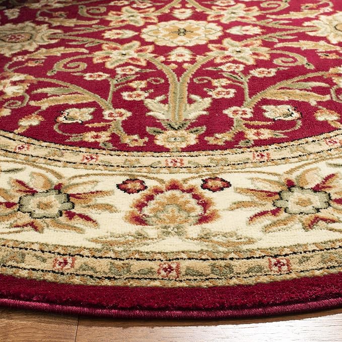 SAFAVIEH Lyndhurst Collection 6' Round Red / Ivory LNH212F Traditional Oriental - Image 5