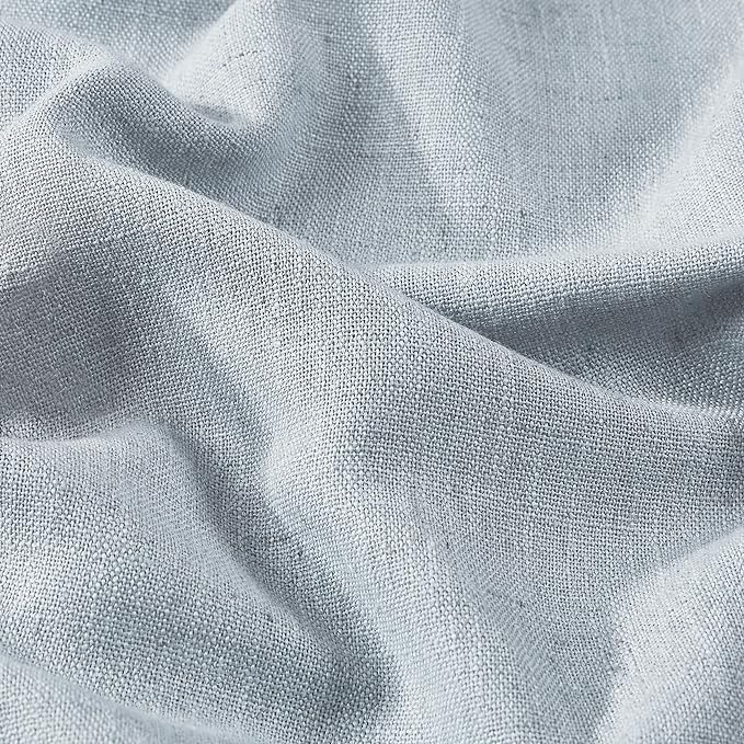 Vision Home Blue Fog Pinch Pleated Full Blackout Curtains Linen Blended Room - Image 6
