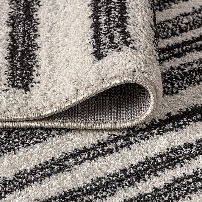 JONATHAN Y Khalil Modern Berber Stripe Cream/Black Runner Rug, Contemporary - Image 5