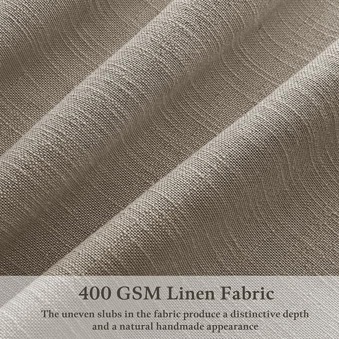 Taupe Pleated Linen Light Filtering Curtains 102 Inches Long 50 Inch Wide | - Image 3