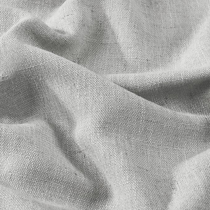 Vision Home Light Grey Pinch Pleated Full Blackout Curtains Linen Blended Room - Image 5